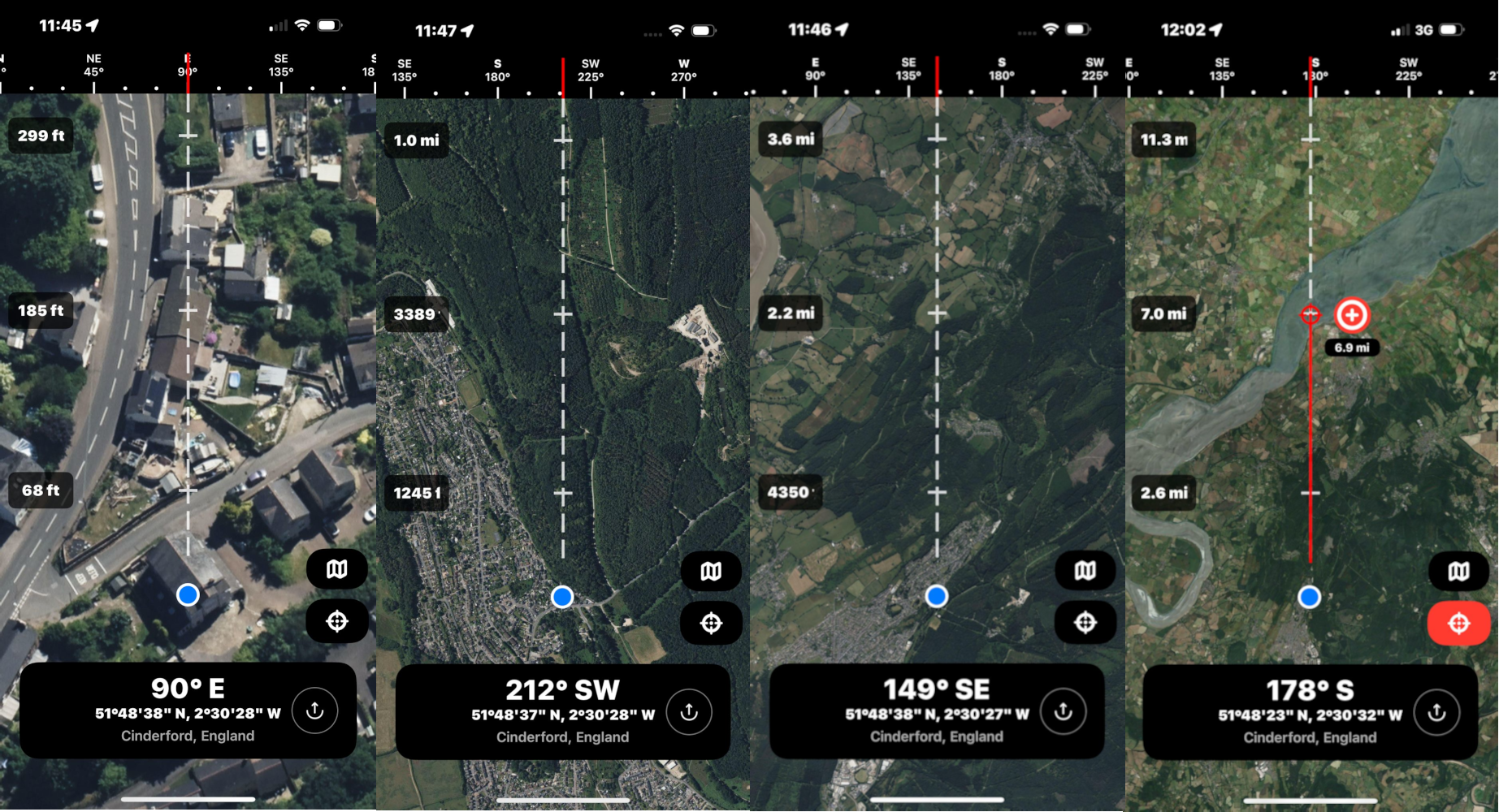 Dynamic distance scaling showing different zoom levels with precise measurements